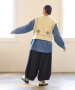 コットンウールグレンチェック　バルーンパンツ